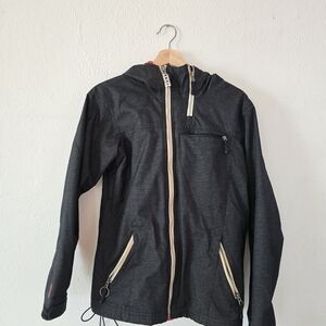 SIMS Snowboarding Jacket Charcoal Black Hooded Womens, Size Small